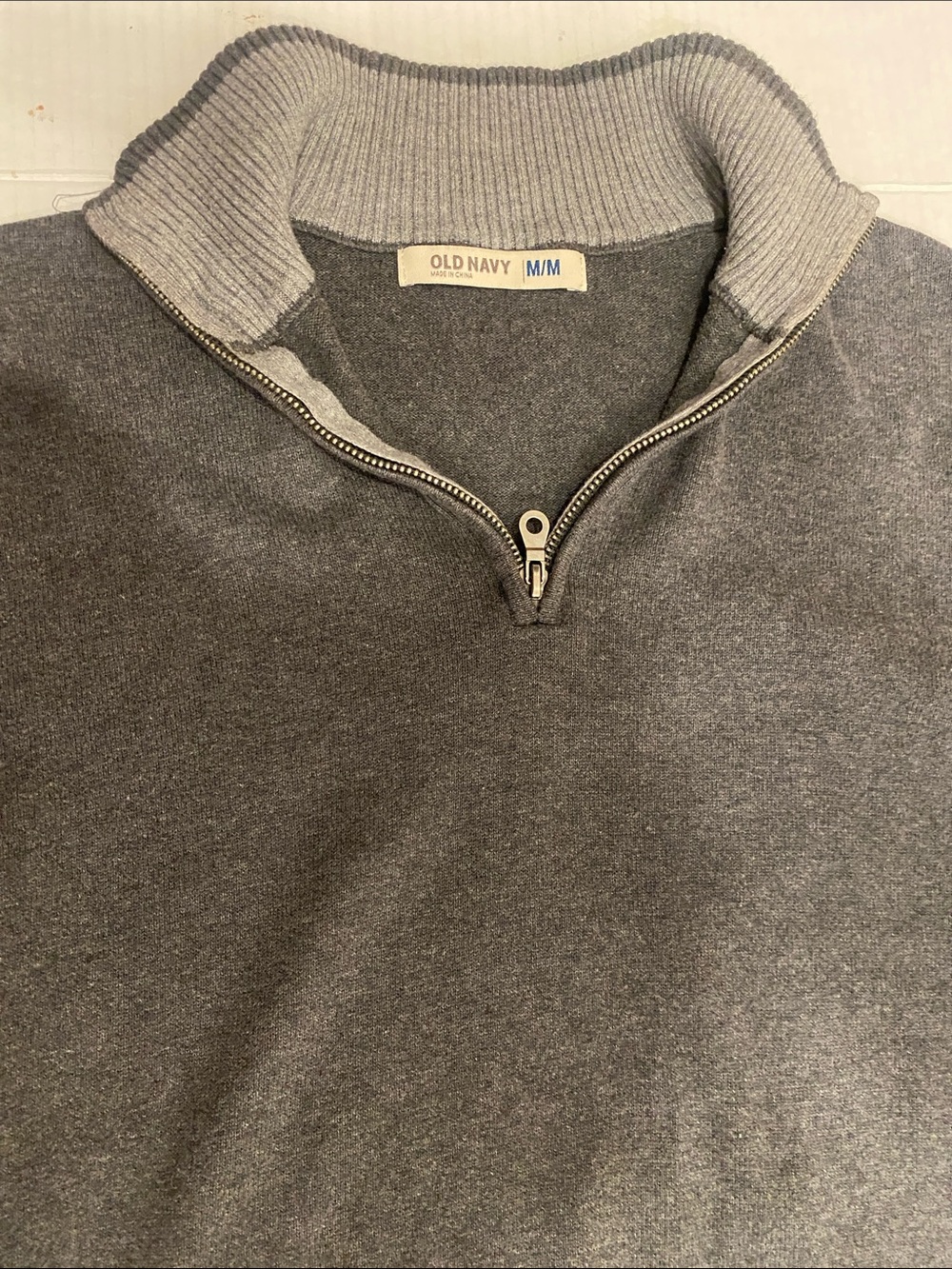 Old Navy Men’s Classic Dark Gray Half-Zip Cotton Sweater Size Medium - Picture 6 of 14
